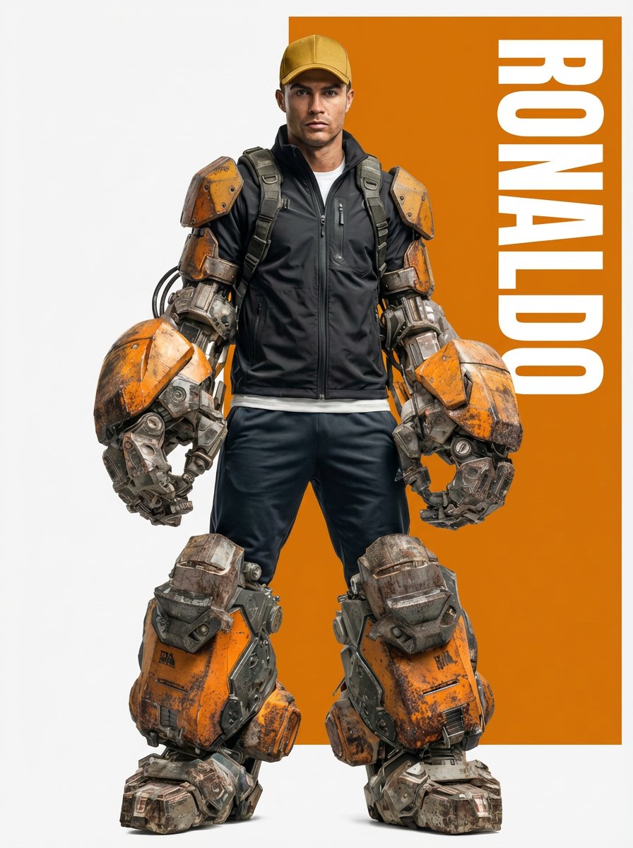 Ronaldo Futuristic Exoskeleton Portrait Prompt 1