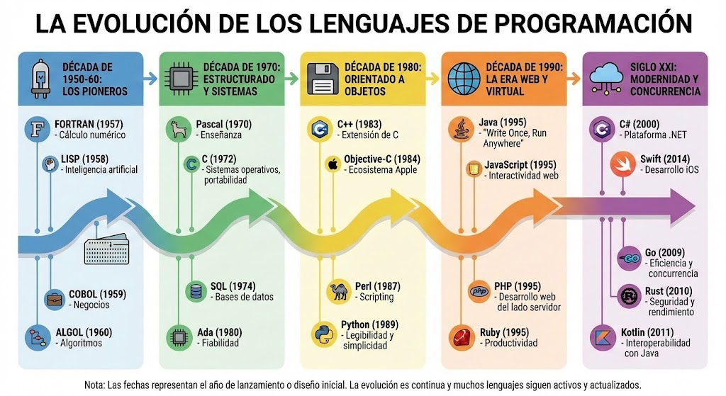 Infographic of programming language evolution 1
