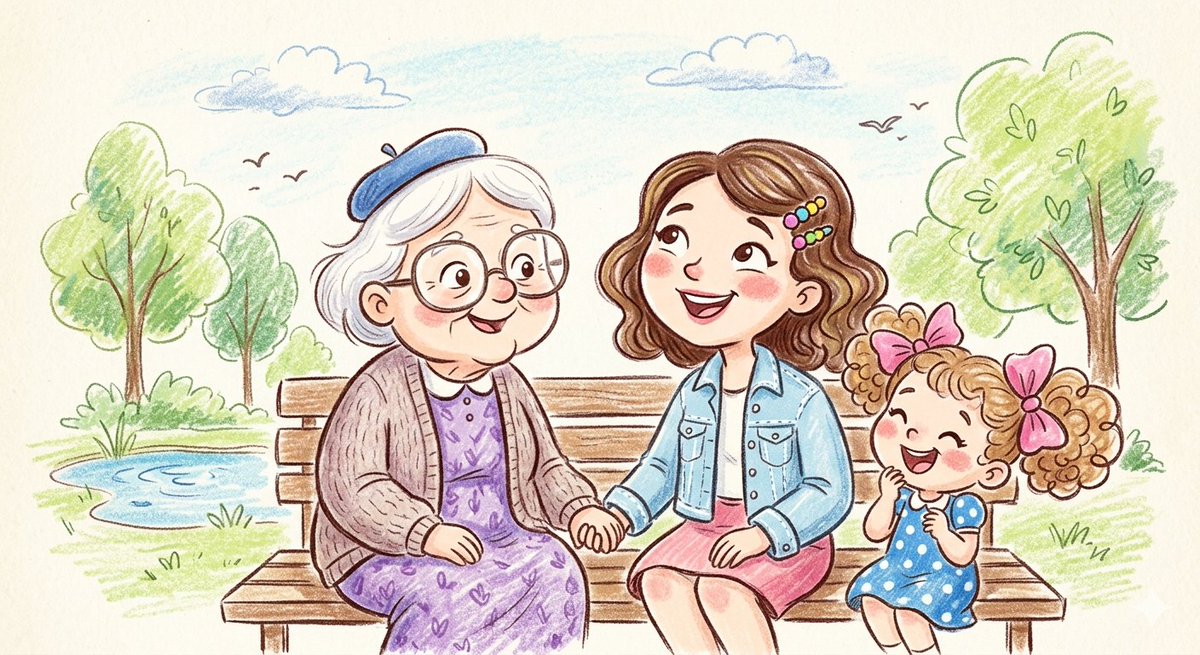 Crayon and Pencil Family Illustration 1
