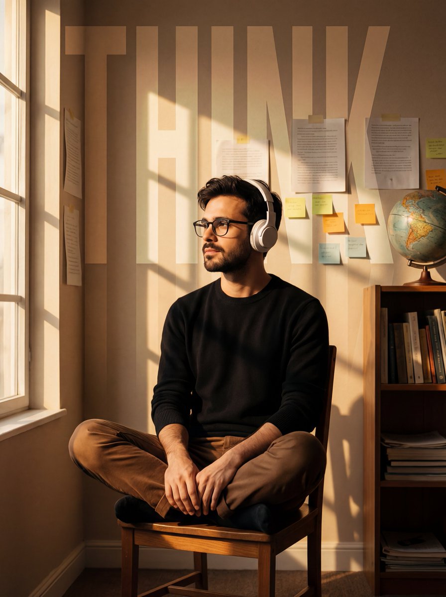Cinematic Portrait with Window Shadows and Typography Overlay 1