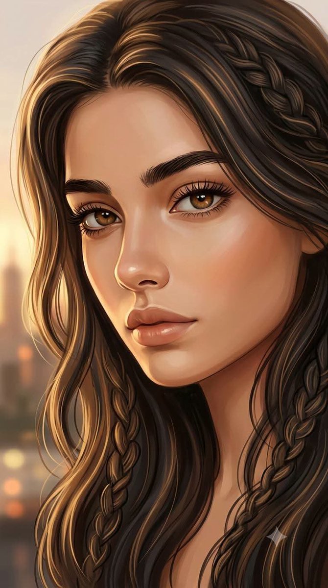 Cinematic Warm Portrait Illustration 2