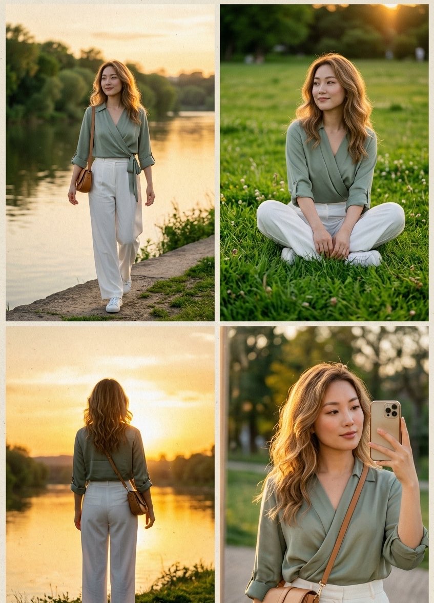 Editorial Sage Green Park Fashion 1