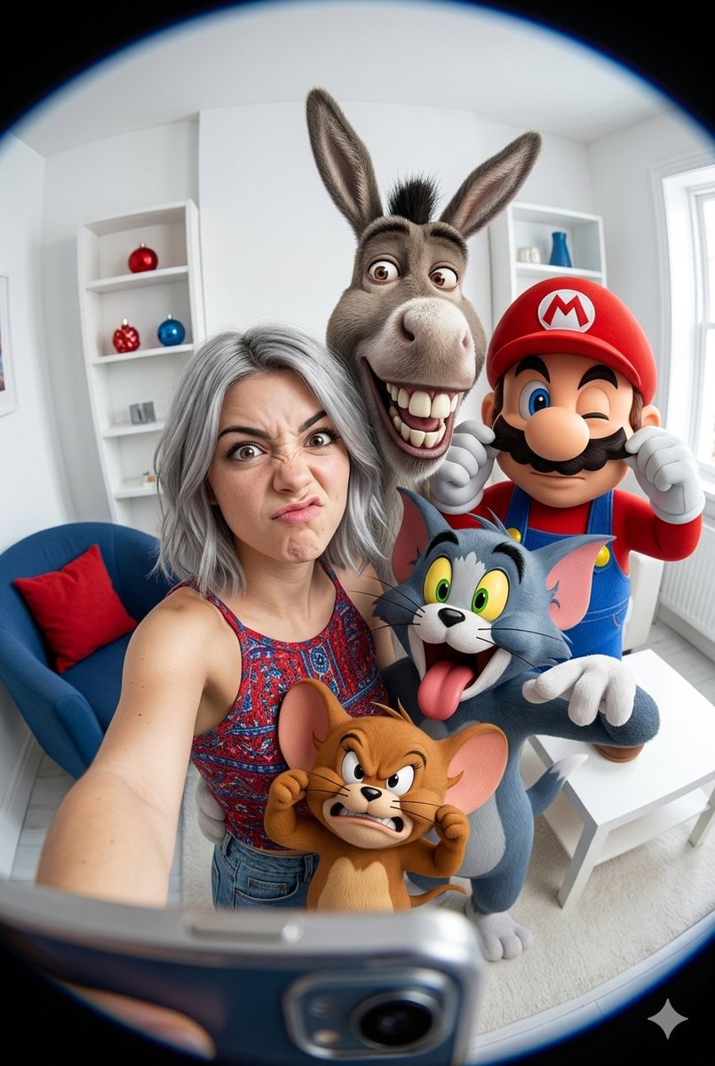 Fisheye Selfie with Animation Characters 1