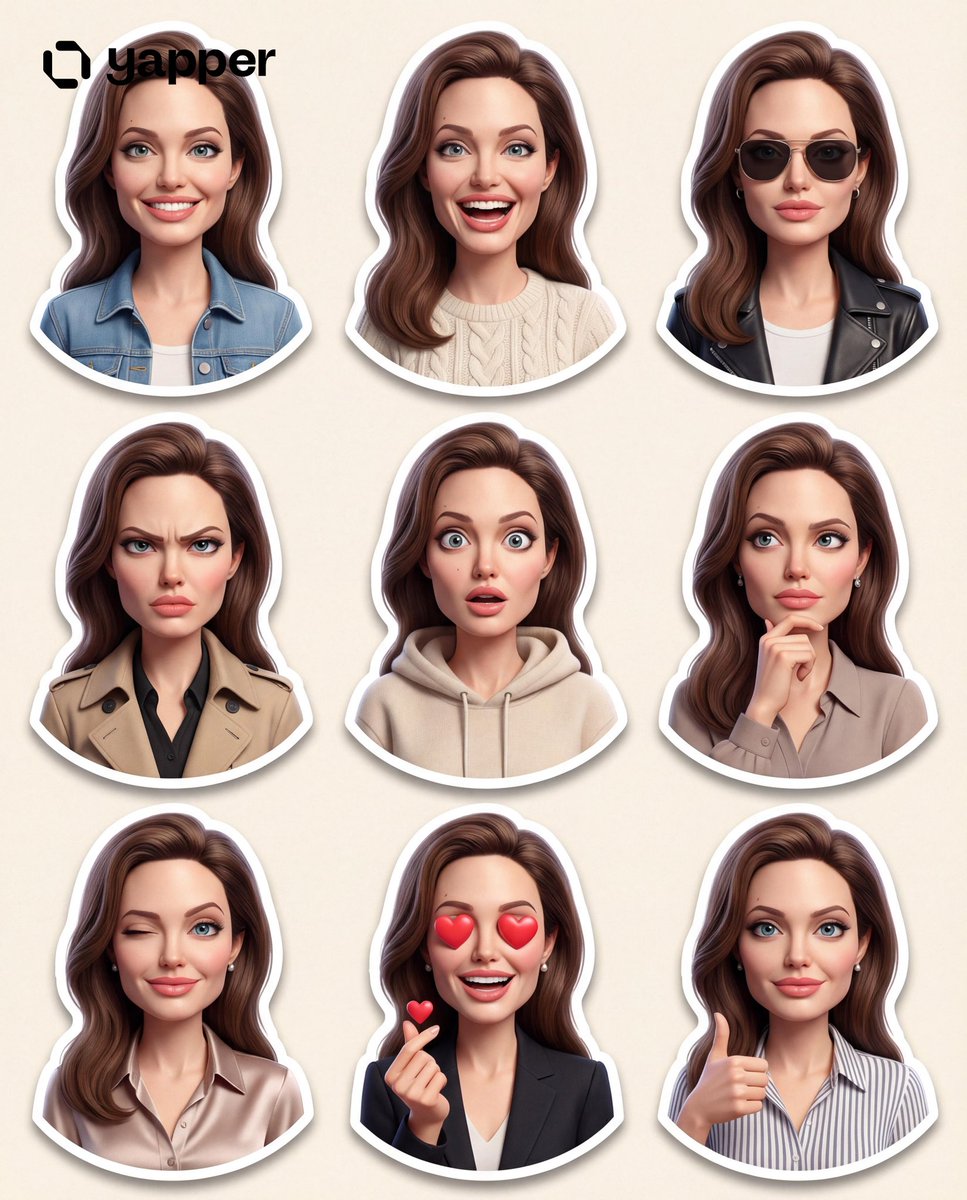 Pixar-Style 3D Character Sticker Set (9 Variations) 4
