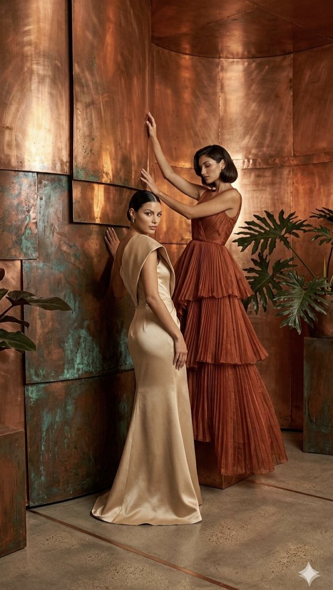 Copper Wall High Fashion Gowns 1