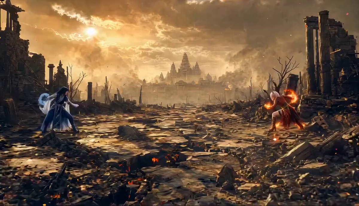 Epic Fantasy Elemental Battle Video Prompt