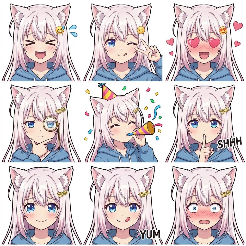 LINE Sticker Generation Prompt with Emojis 2