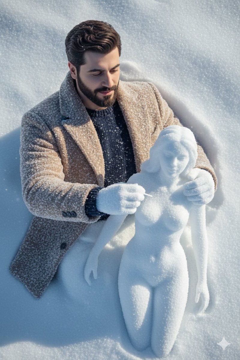 Hyper-Realistic Snow Sculpture Artist Prompt 1