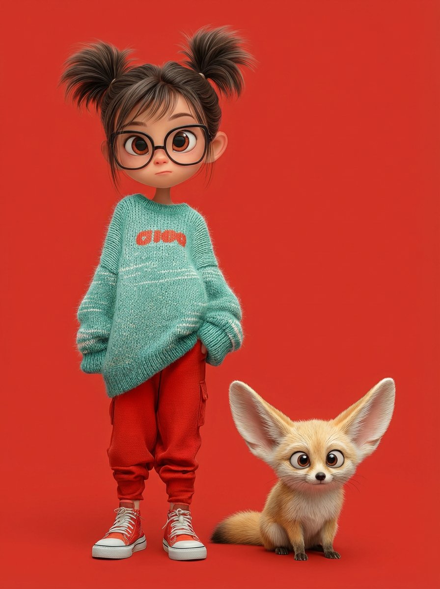 Pixar-Style 3D Character Portrait with Fennec Fox 1