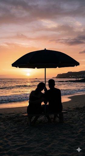 Romantic Sunset Beach Silhouette 1