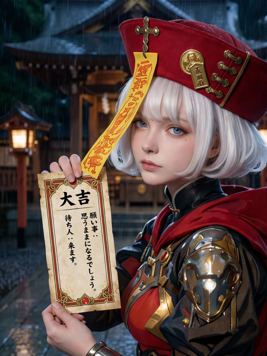 Photorealistic Omikuji (Fortune Slip) Design 1