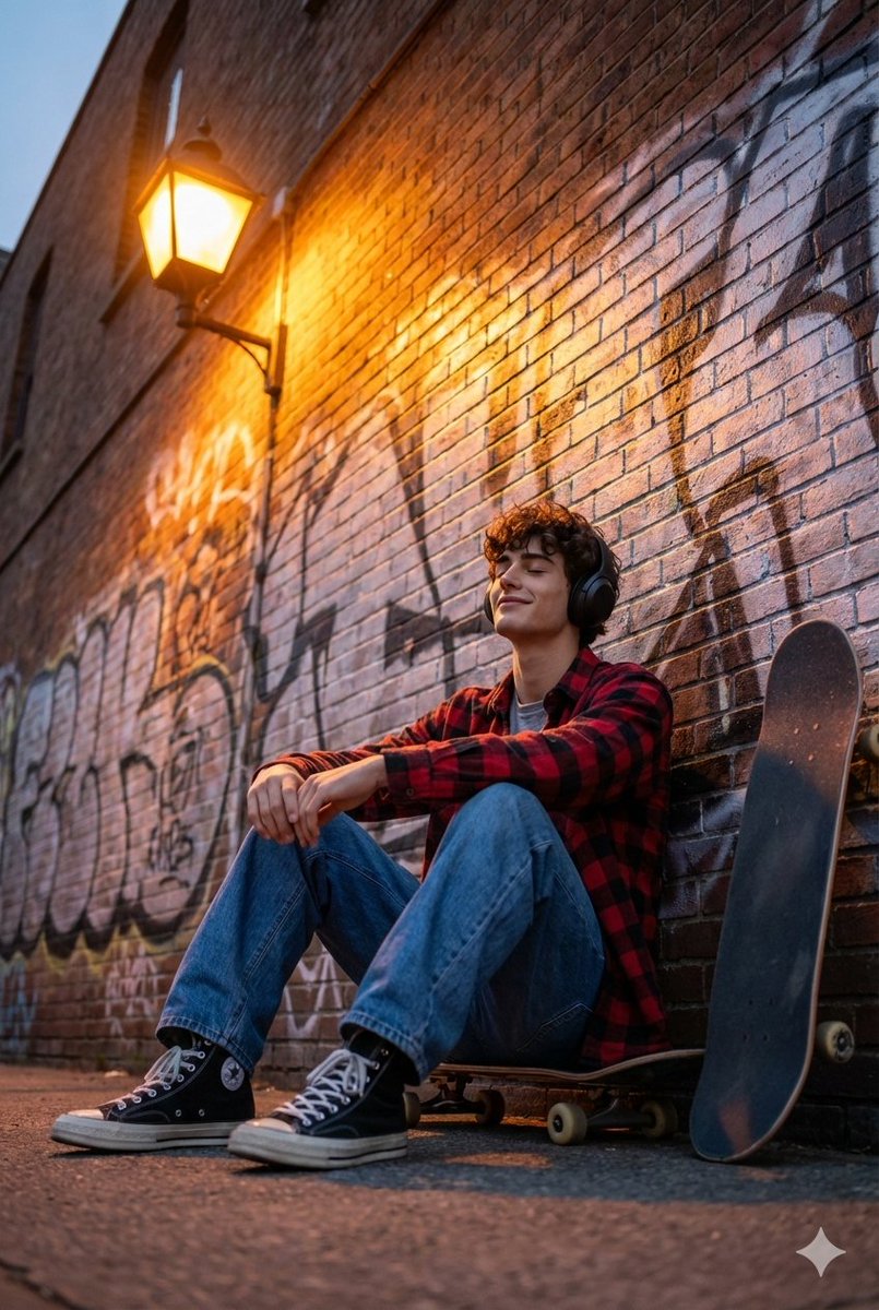 Cinematic Skateboarder Portrait Prompt at Golden Hour 2