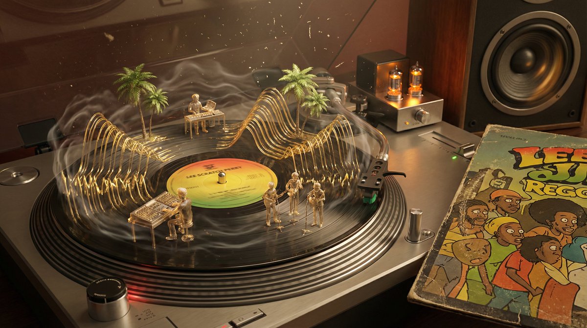 Surreal Vinyl Record Mid-Play Visualization 3