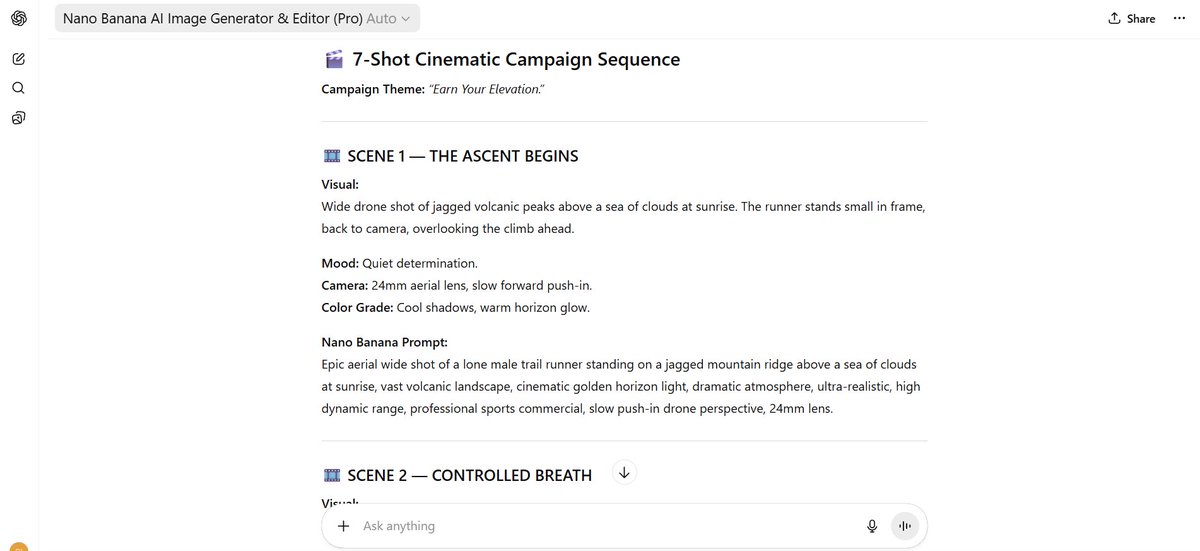 7-Shot Cinematic Campaign Sequence Prompt 1