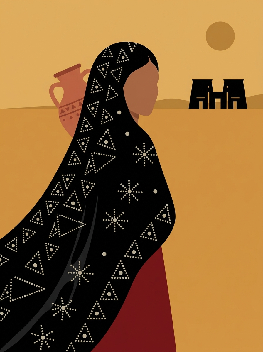 Sa'idi Egyptian Woman Vector Illustration 1