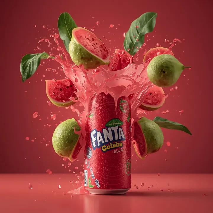 Exploding Fanta Goiaba Soda Can Product Shot 2