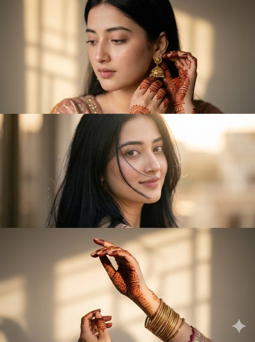Cinematic South Asian Woman Portrait Collage 1