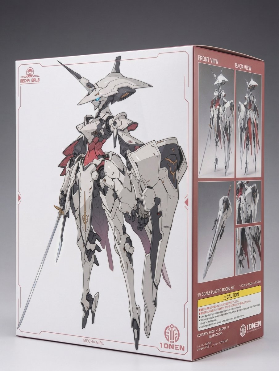 Full Armor Mecha Girl model kit concept prompt 3