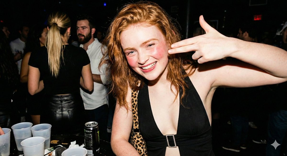 Hyper-realistic Candid Nightlife Photo of Sadie Sink (Duplicate) 3