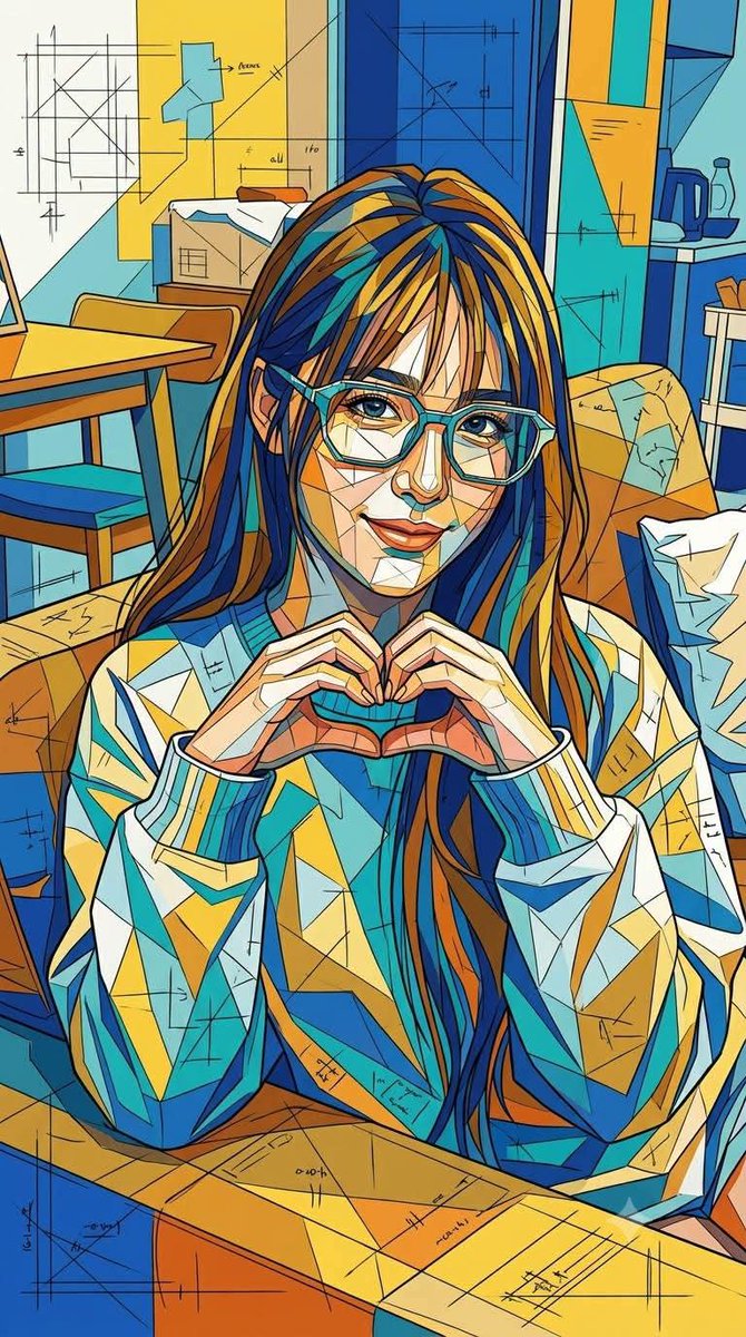 Geometric Mosaic Portrait Illustration 3
