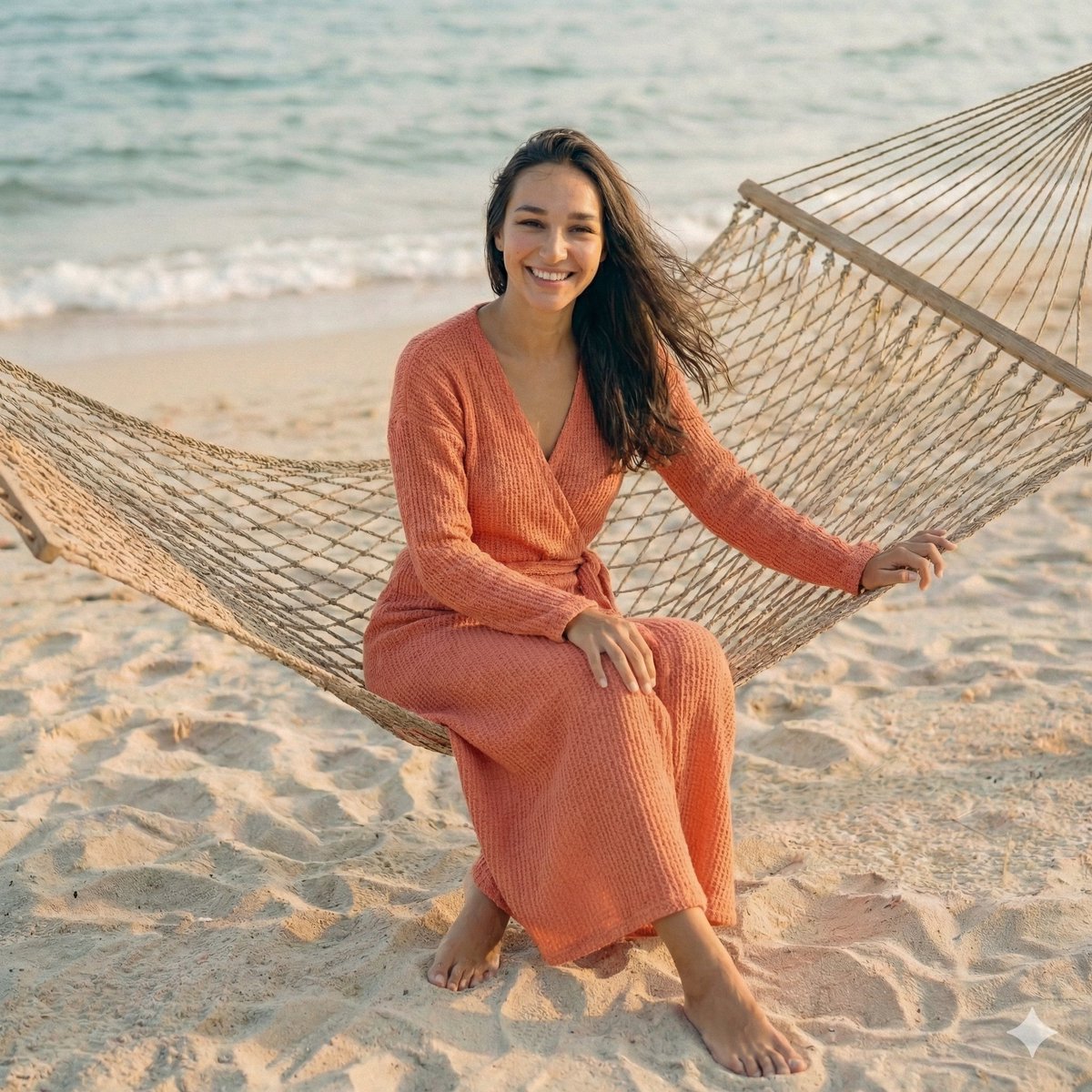 Cinematic Beach Portrait at Golden Hour 2