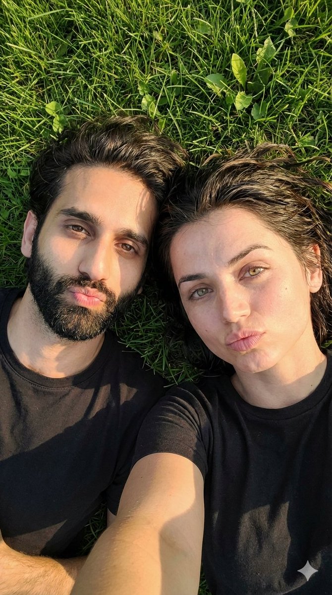 Hyper-Realistic Couple Selfie on Grass Prompt 4