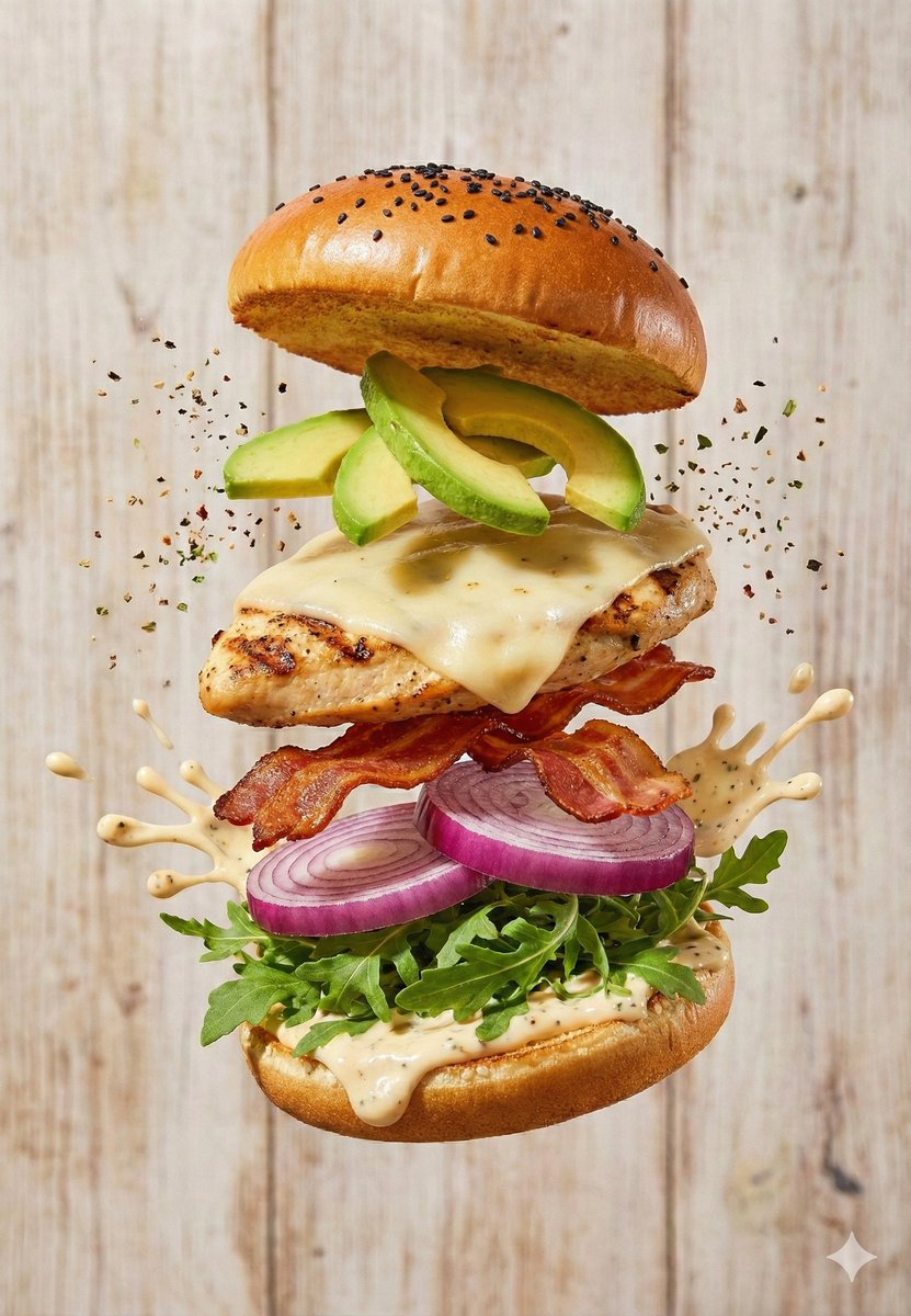 Floating Gourmet Burger Commercial Shot 1