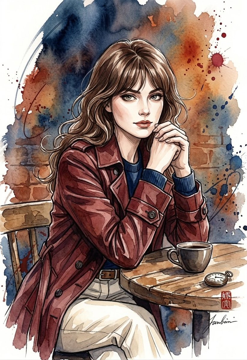 Watercolor Urban Street Illustration 1
