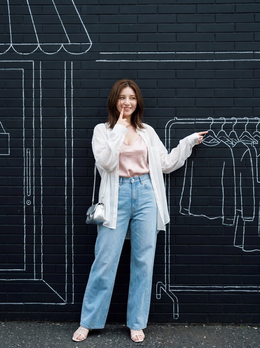 Japanese Fashion Chalk Mural Portrait 2
