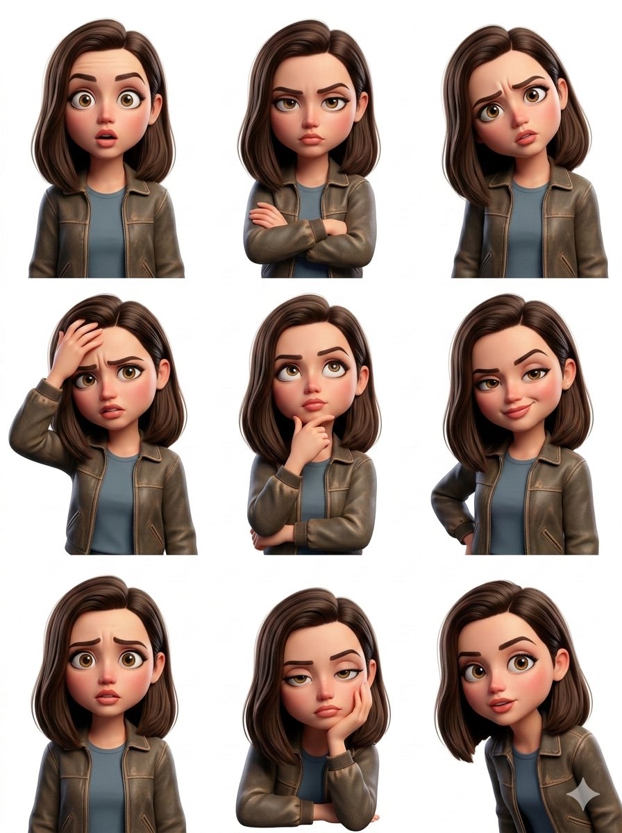 Pixar Sticker Set 3x3 Grid of Emotions 2
