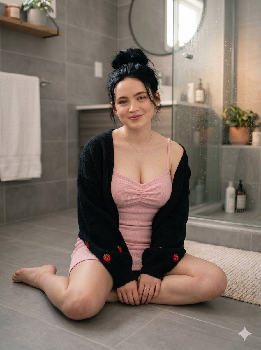 Cozy Pink Bathroom Portrait 1