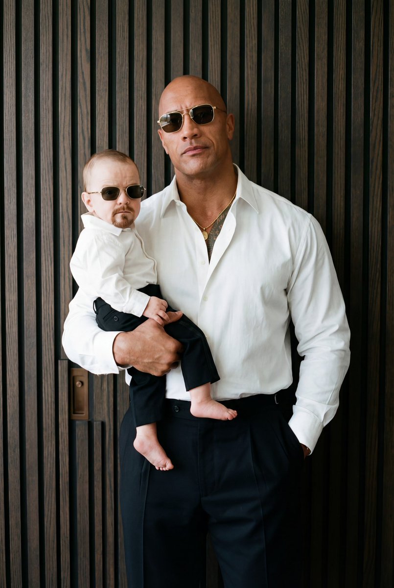 Ultra-Realistic 90s Old-Money Father and Baby Portrait 3