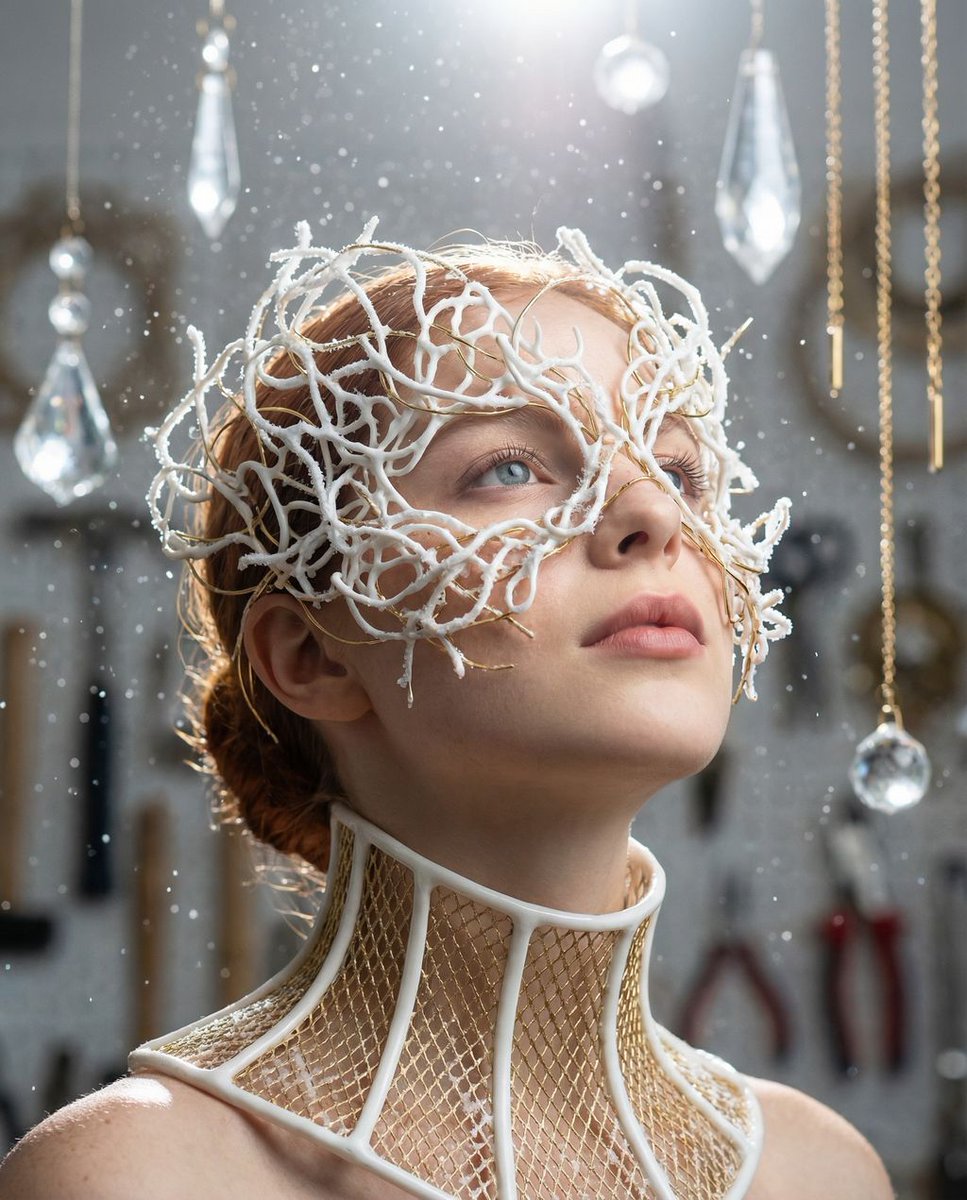 Frozen Divinity Surreal Editorial Portrait Prompt 2