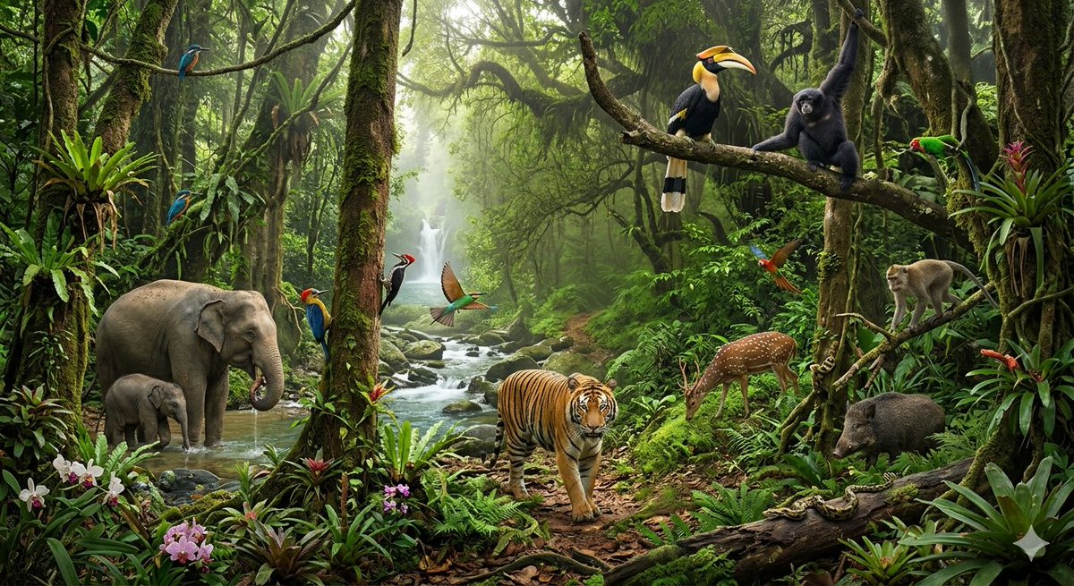 Tropical Rainforest Wildlife Ecosystem 1