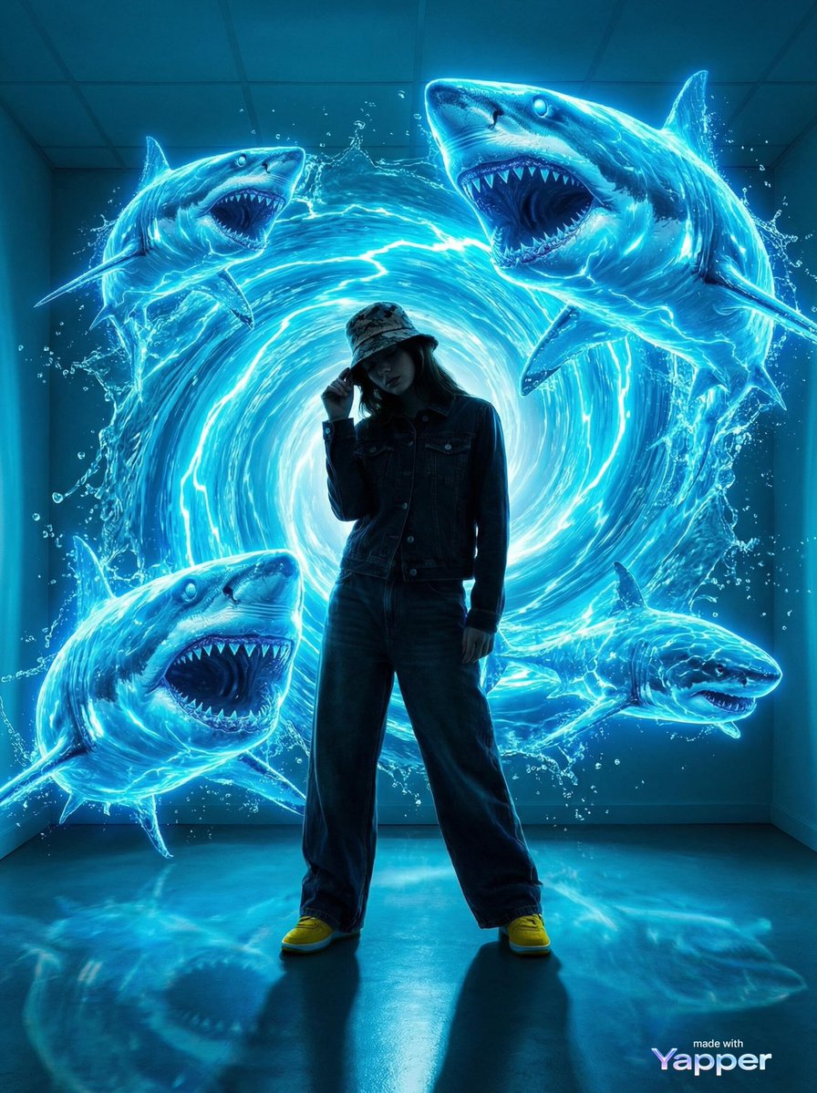 Urban Fantasy Summoning Scene with Liquid Sharks 1
