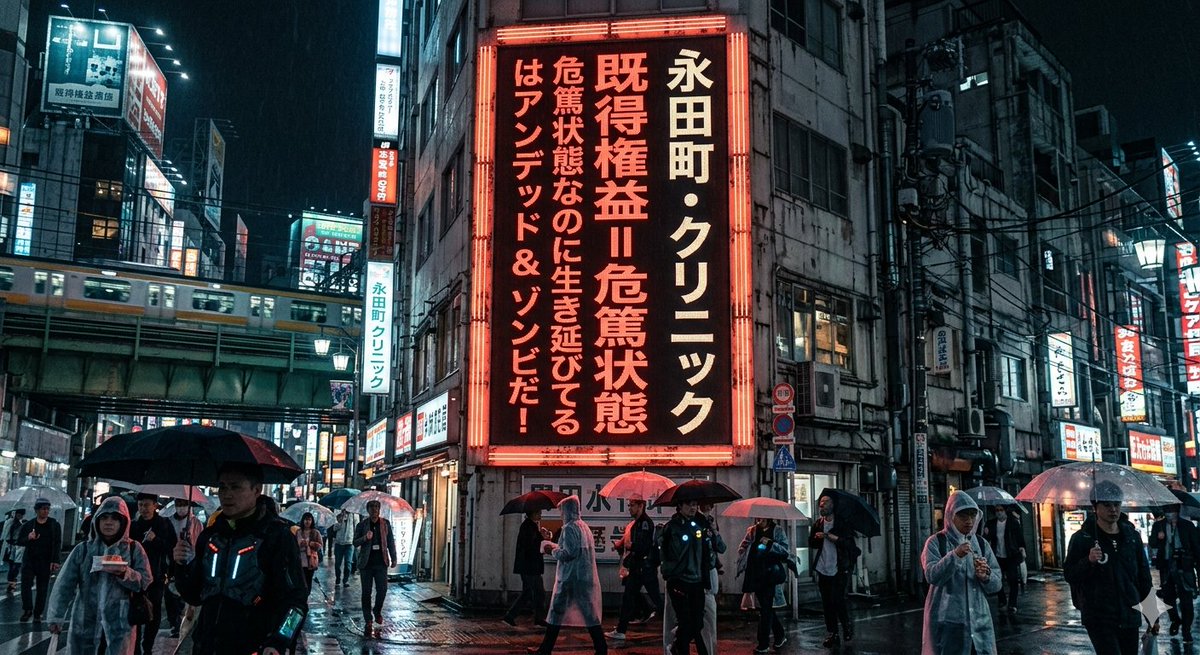 Cyberpunk Signboard Social Commentary 1