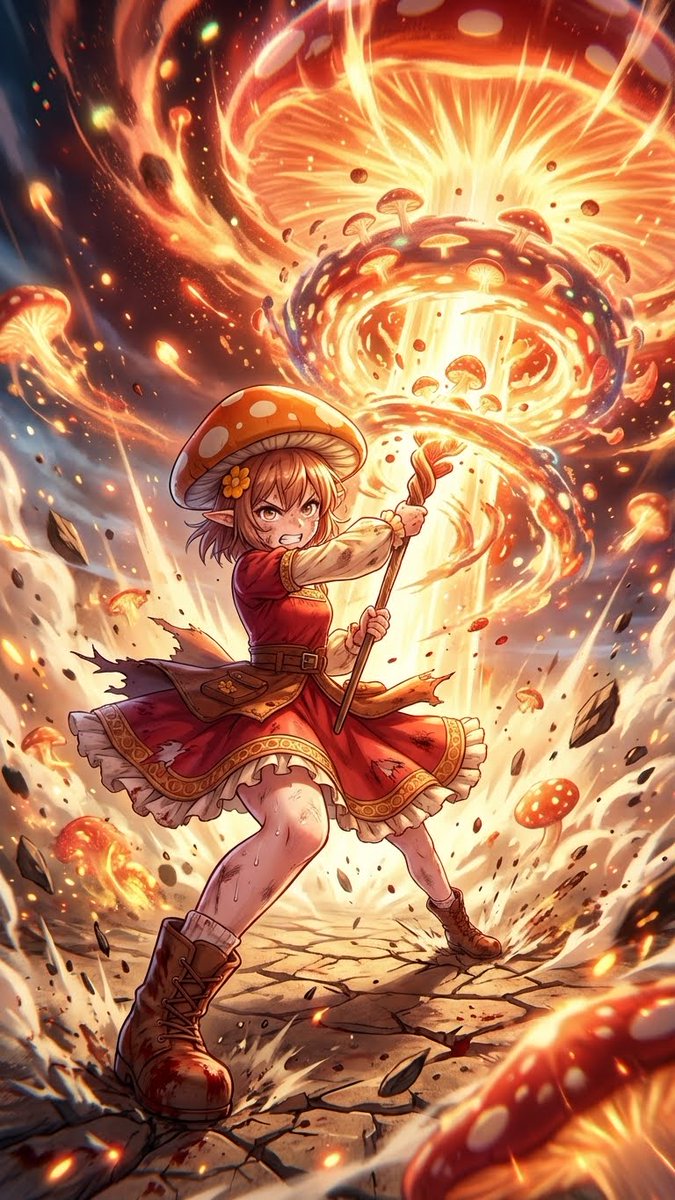 Ultimate Mushroom Crusher Illustration Prompt 1