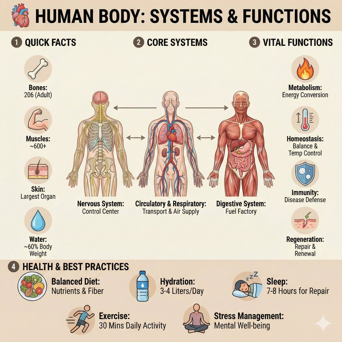 Ultra-Clean Anatomy Infographic Prompt 1