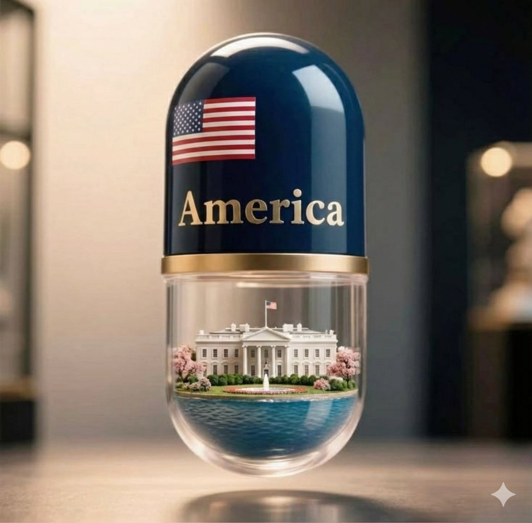 Giant Pharmaceutical Capsule with White House Miniature 1