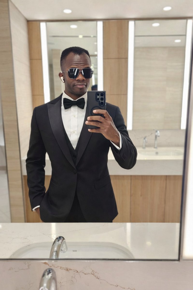 Outfit Change to Tuxedo and Bow Tie 2