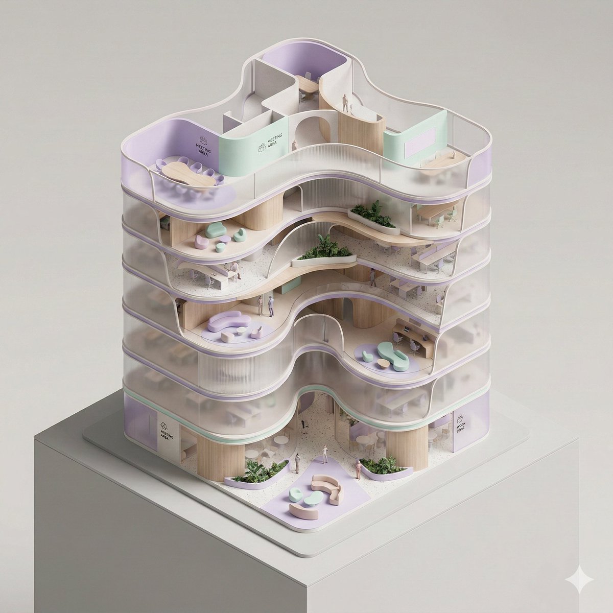 Conceptual Isometric Office Tower Model 1