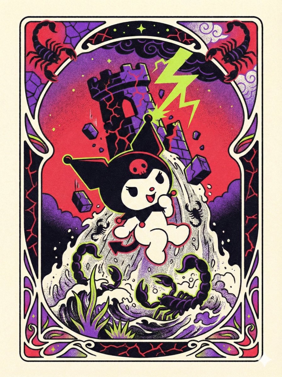 Sanrio Tarot Card Risograph Simulation 1