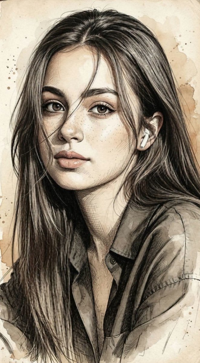 Fine Art Mixed-Media Portrait Illustration 3