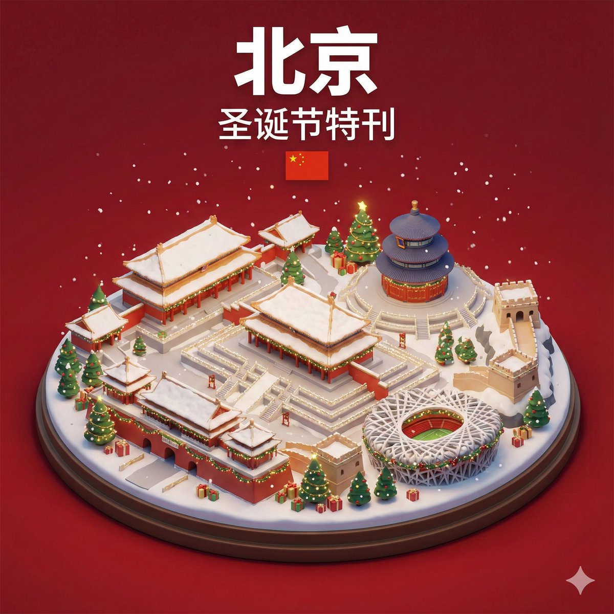 Isometric 3D Miniature City Diorama with Holiday Theme 1