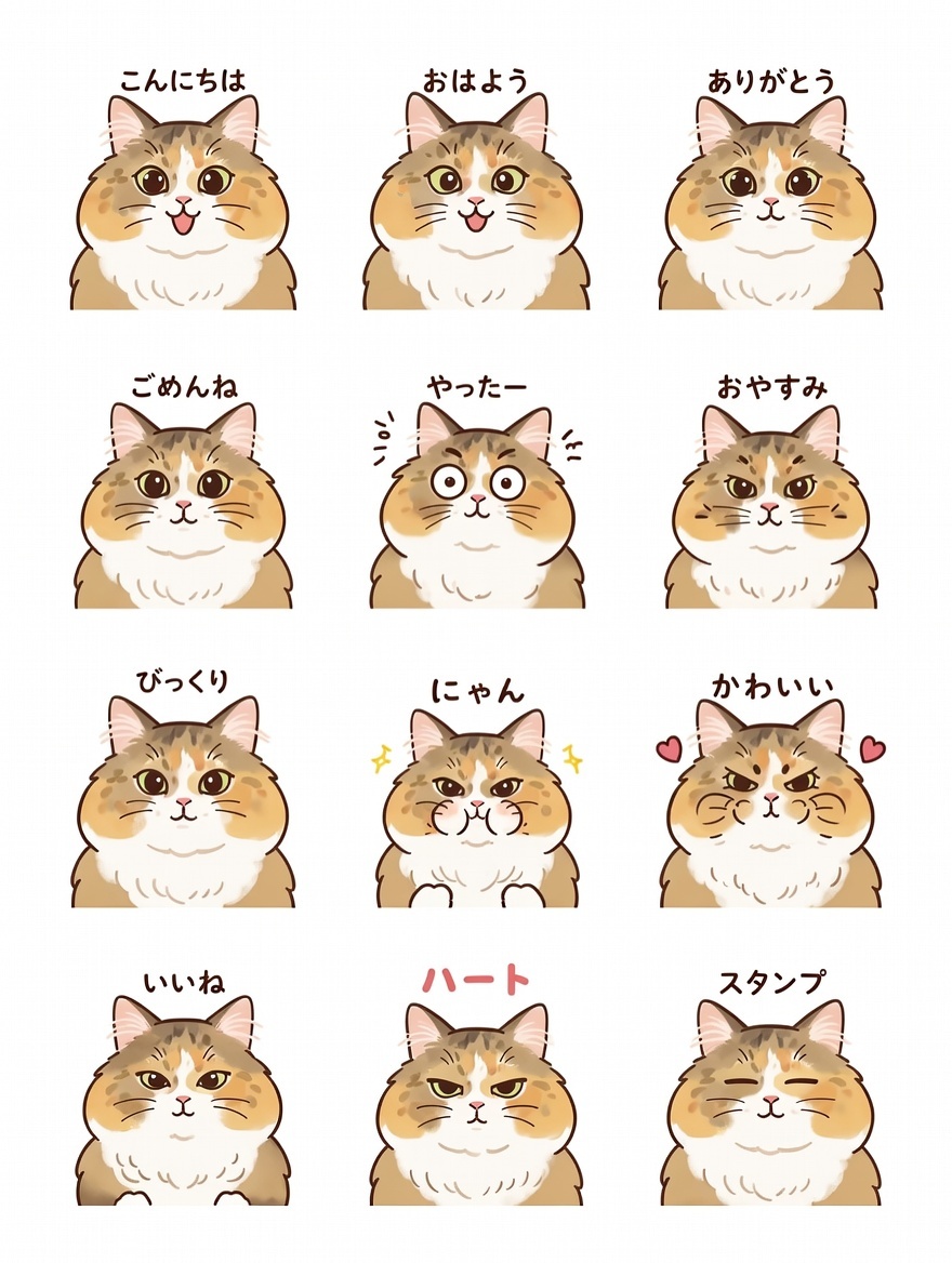 LINE Sticker Sheet Generation Prompt 2