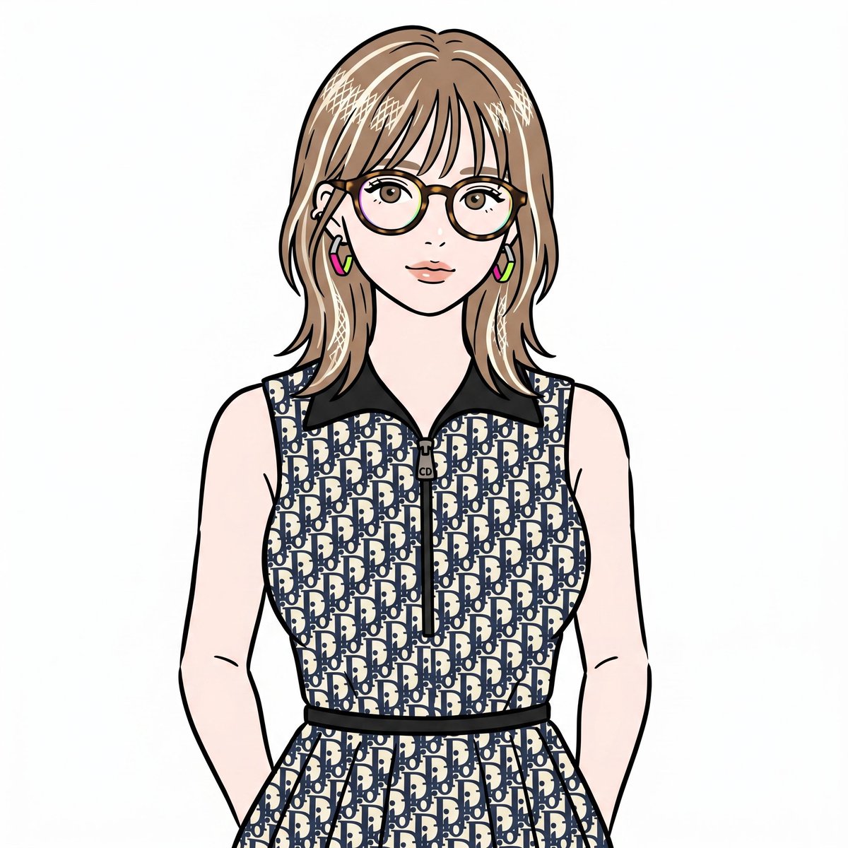 Stylish Minimalist Anime Portrait 1