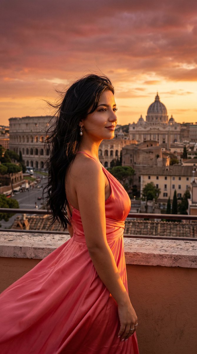 Rome Skyline Sunset Cinematic Portrait 1