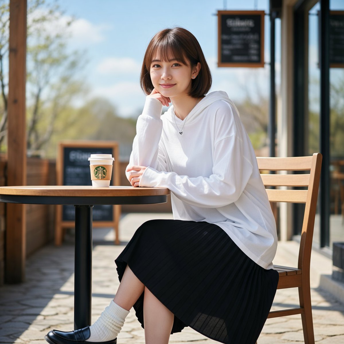 Profile / Avatar - Cafe Terrace Portrait Prompt 4