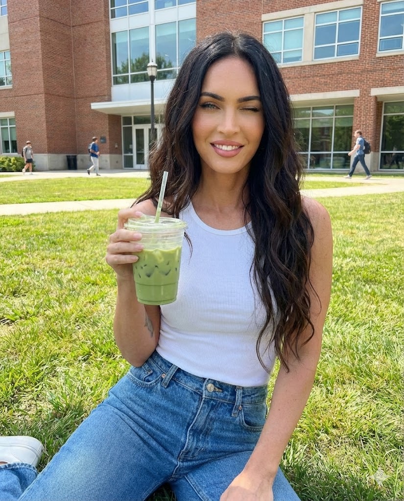 Casual Collegiate Lifestyle Portrait with Iced Drink 2