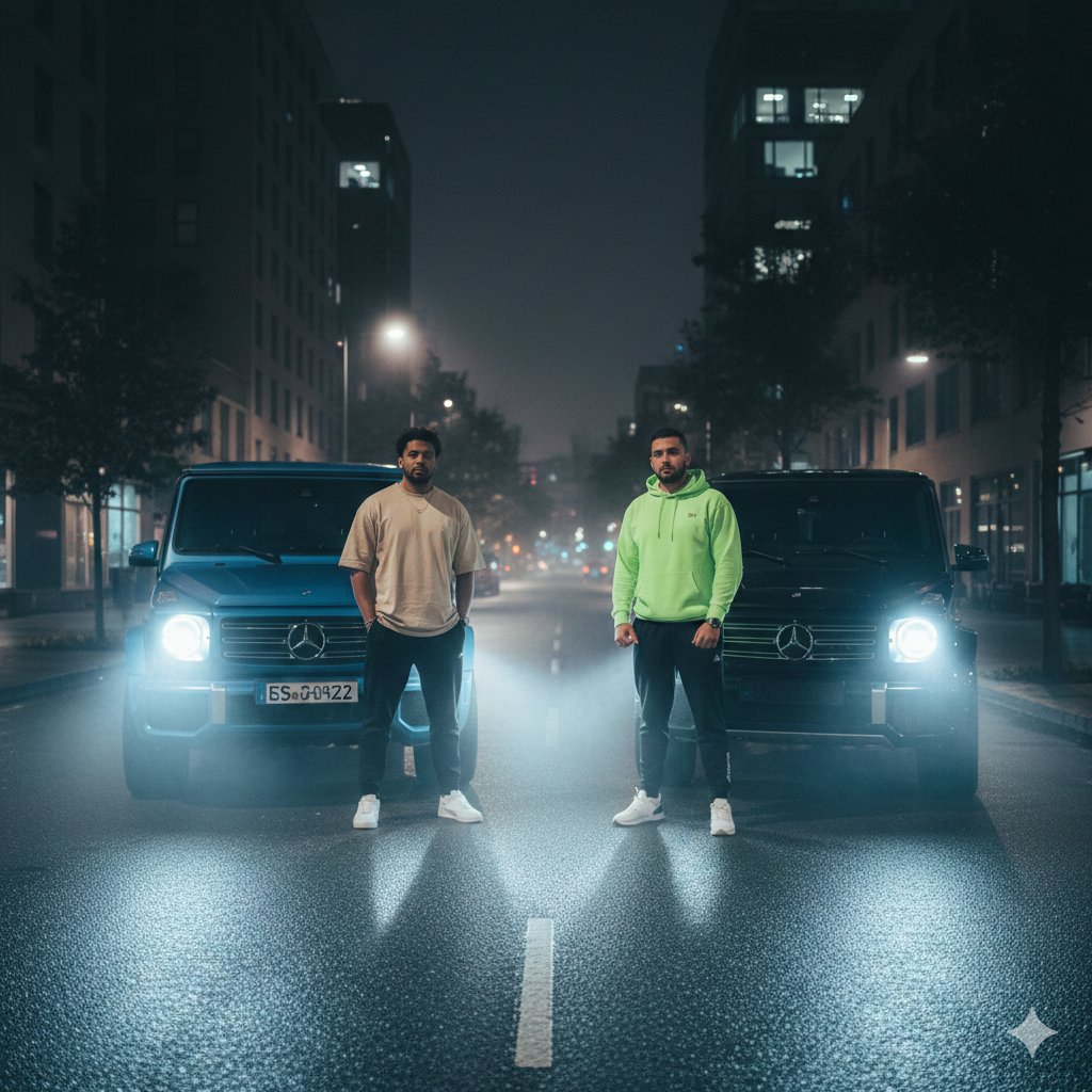 Cinematic Urban Night Street Portrait Prompt 1